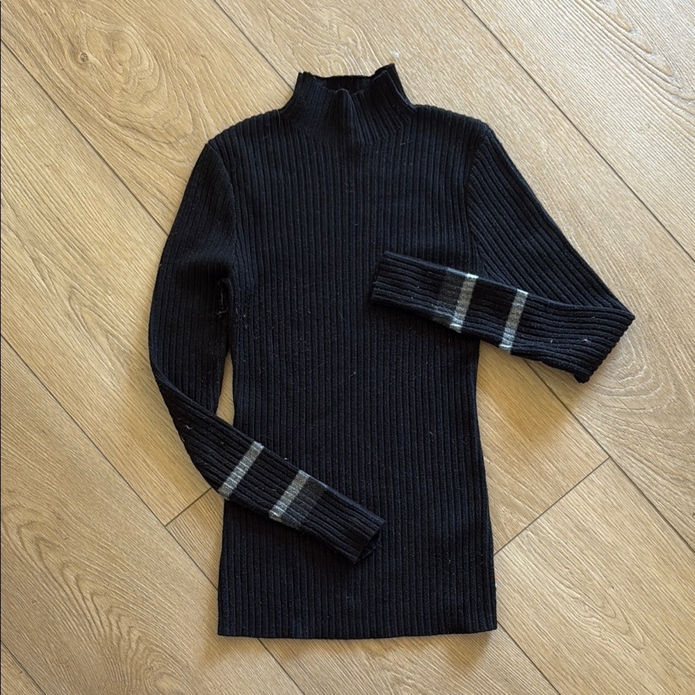Smartwool Black and Gray Cowl Turtleneck Sweater